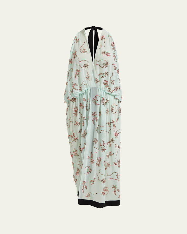 Vana Embellished Chiffon Midi Dress